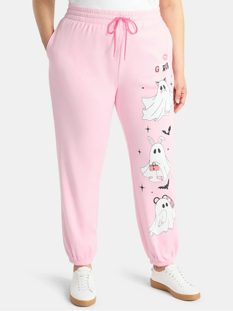 Hey Ghouls Women's Halloween Graphic Fleece Joggers,Sizes XXS-XXL | Walmart (US)
