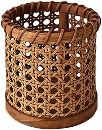 MagiDeal Handmade Wicker Pencil Holder Pen Holder Nature Rattan Holder Desk Cup Holder Caddy Silverw | Amazon (US)