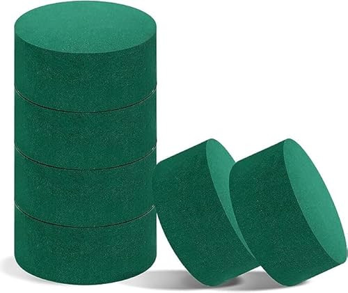 Pack of 6 FLOFARE Round Floral Foam Blocks for Fresh and Artificial Flowers, Each (4.5" X 1.5"), Dry & Wet Green Flower Foam for Flower Arrangements & Flo | Amazon (US)