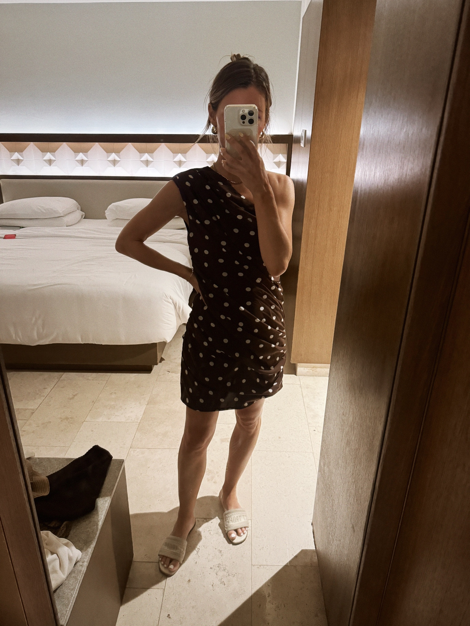 Brown and white polka dot dress size small on sale!! 

#LTKFindsUnder100 #LTKSaleAlert #LTKFindsUnder50