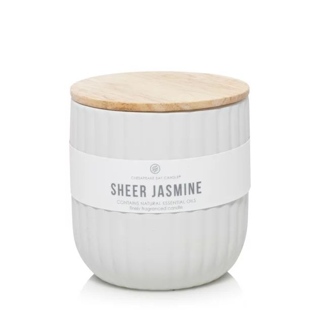 Chesapeake Bay Candle Minimalist Collection Sheer Jasmine - 10.1oz Soft-Touch Medium Ribbed Jar C... | Walmart (US)