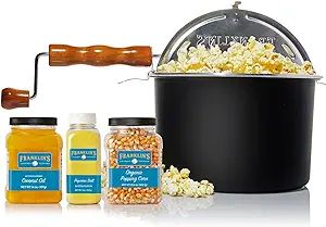 Franklin's Gourmet Popcorn - Movie Night Bundles - Stovepop Popcorn Maker, 13.5 oz Organic Corn K... | Amazon (US)