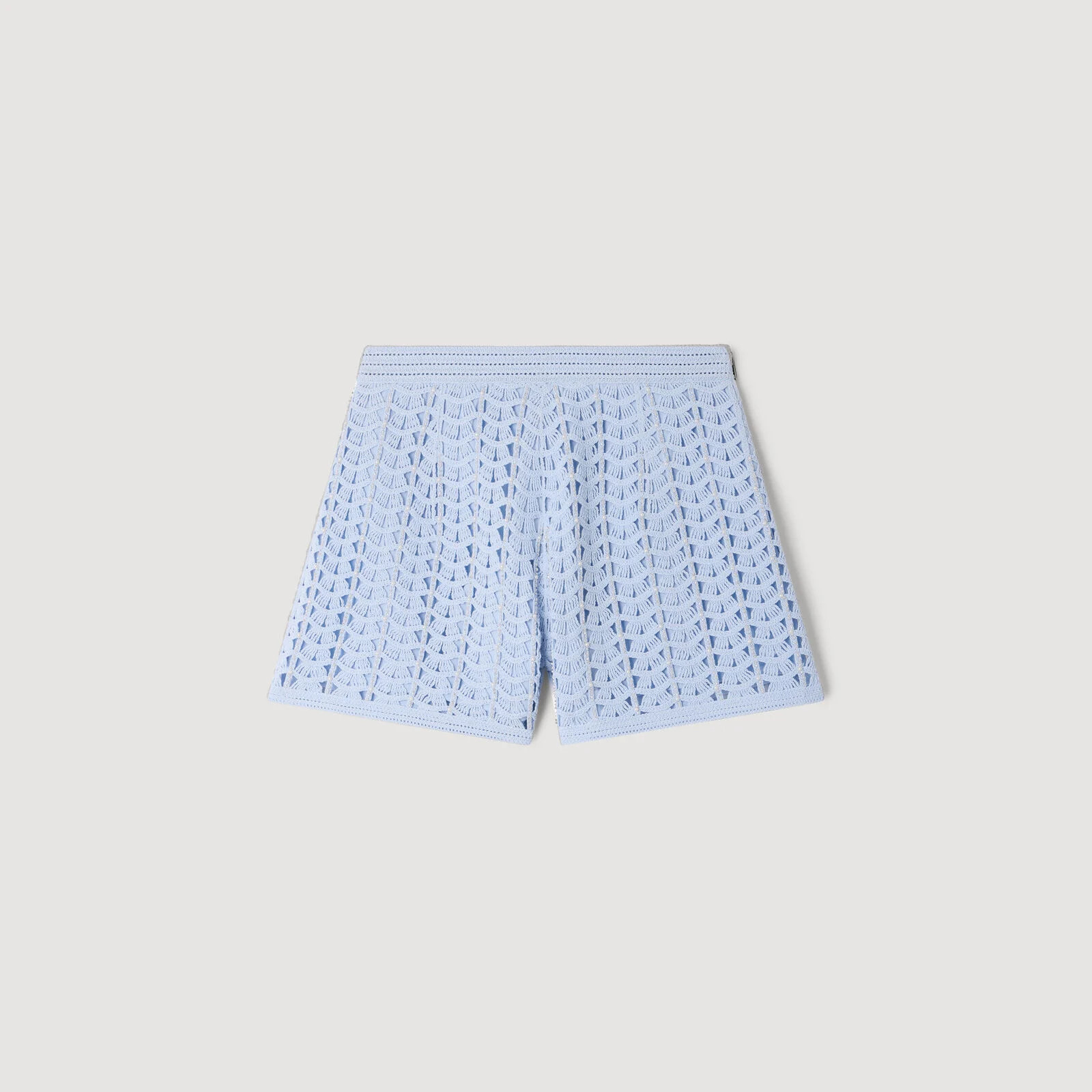 High-waisted beaded crochet shorts | Sandro US | Sandro-Paris US
