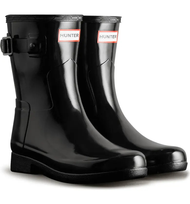 Hunter Refined Short Gloss Waterproof Rain Boot | Nordstrom | Nordstrom