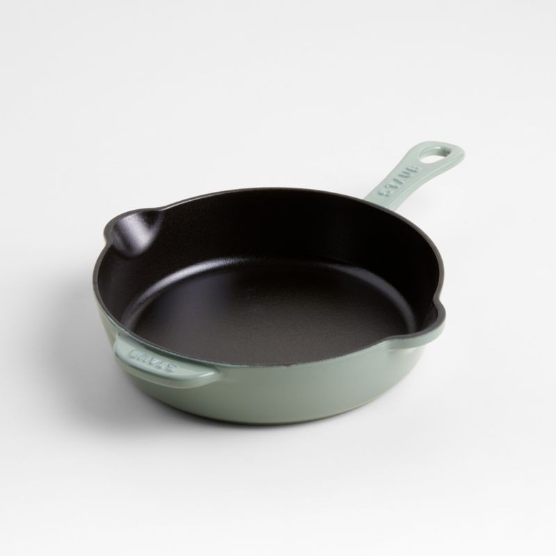 Staub 8.5" Eucalytpus Enameled Cast Iron Traditional Deep Skillet + Reviews | Crate & Barrel | Crate & Barrel