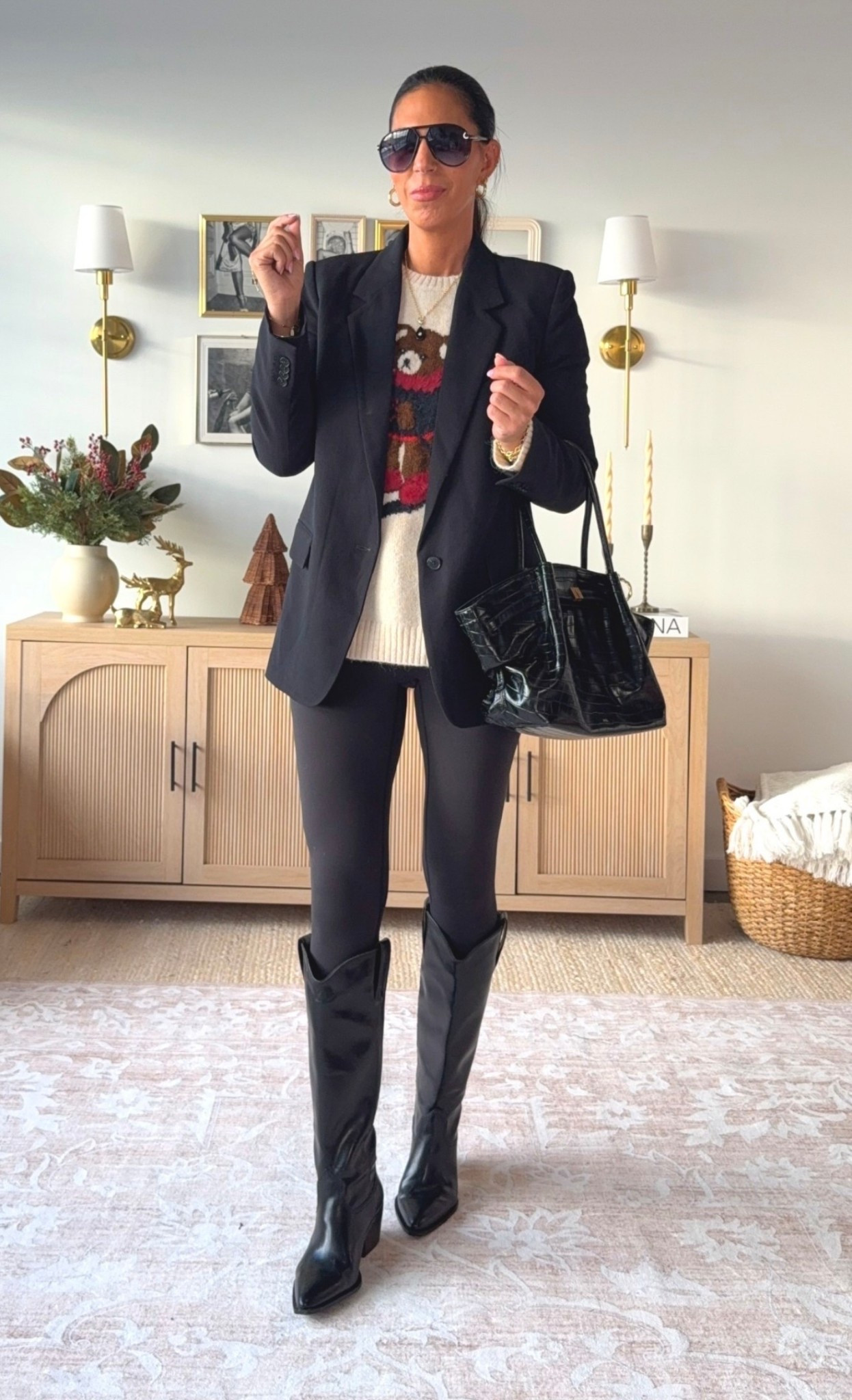 Leggings upgrade- adding an oversized Ralph Lauren look for less and a blazer 
Small no seam leggings for comfort and Zara boots 

#LTKOver40 #LTKFindsUnder50 #LTKU