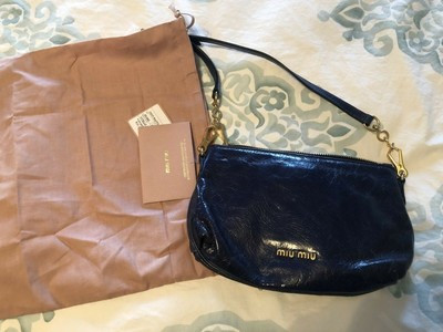 NWT Mui Mui Navy Leather Handbag Purse  | eBay | eBay US