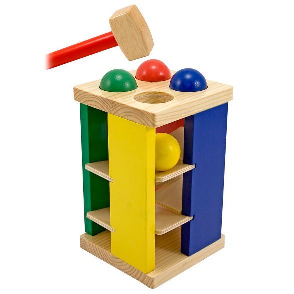 Melissa & Doug Deluxe Pound and Roll Wooden Tower Toy With Hammer | Target