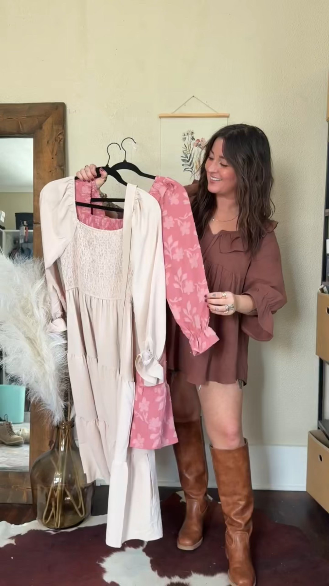 Fall dresses for fall family photos or any fall occasion! Wearing medium in both 5’1 size 8/10. Also perfect for holiday photos!

#LTKPetite #LTKootd #LTKSeasonal