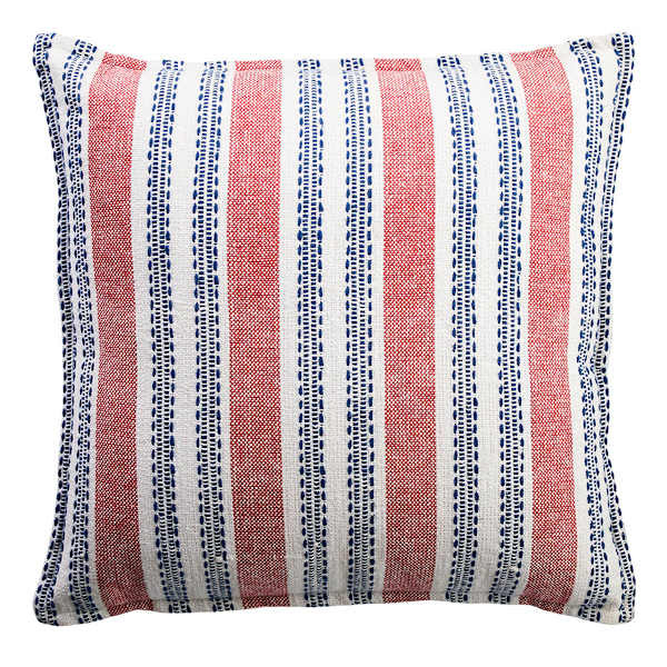 Red White & Blue Striped Throw Pillow with Flange, 18" | At Home