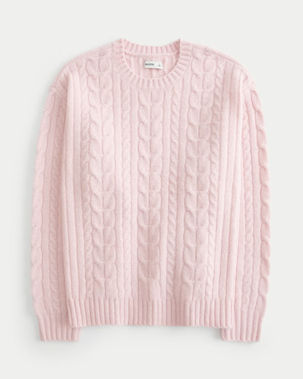 Hollister Comfy Cloud Cable-Knit Crew Sweater | Hollister (US)
