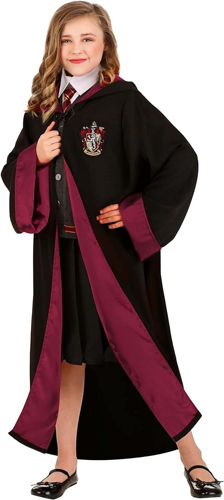 Deluxe Harry Potter Hermione Granger Costume for Kids, Hermione Gryffindor Robe, Hooded Wizard Ro... | Amazon (US)