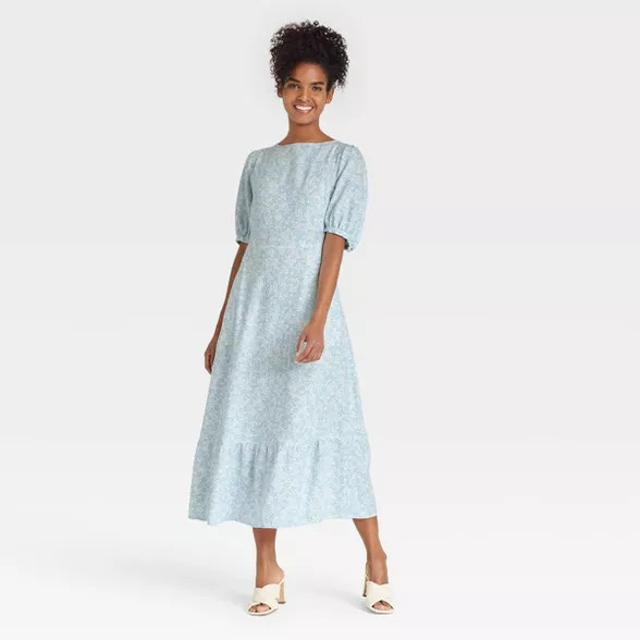 Women's Bishop Elbow Sleeve Tie-Back Dress - Who What Wear™ | Target