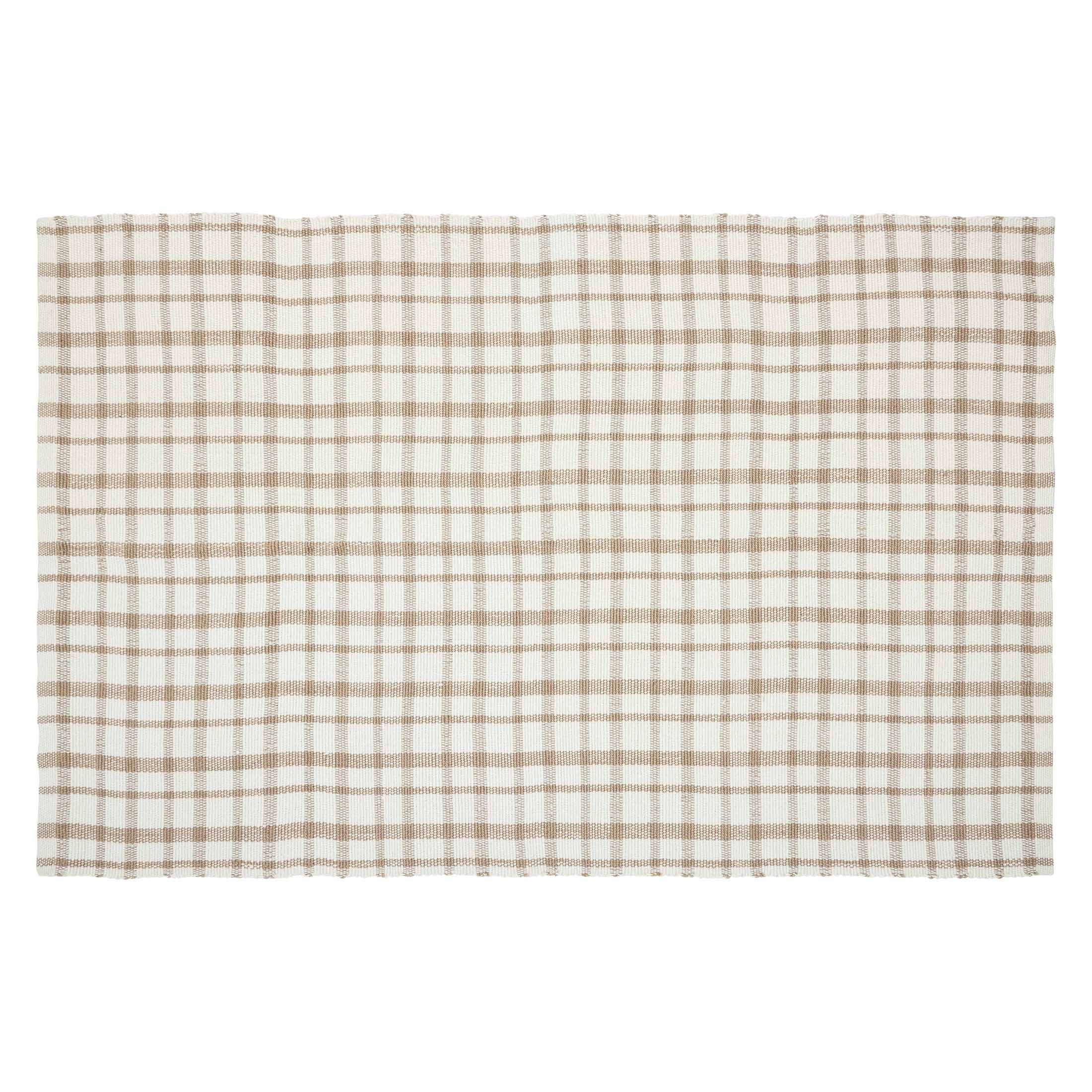My Texas House Beige Plaid Indoor/Outdoor Layering Rug, 38" x 58" | Walmart (US)