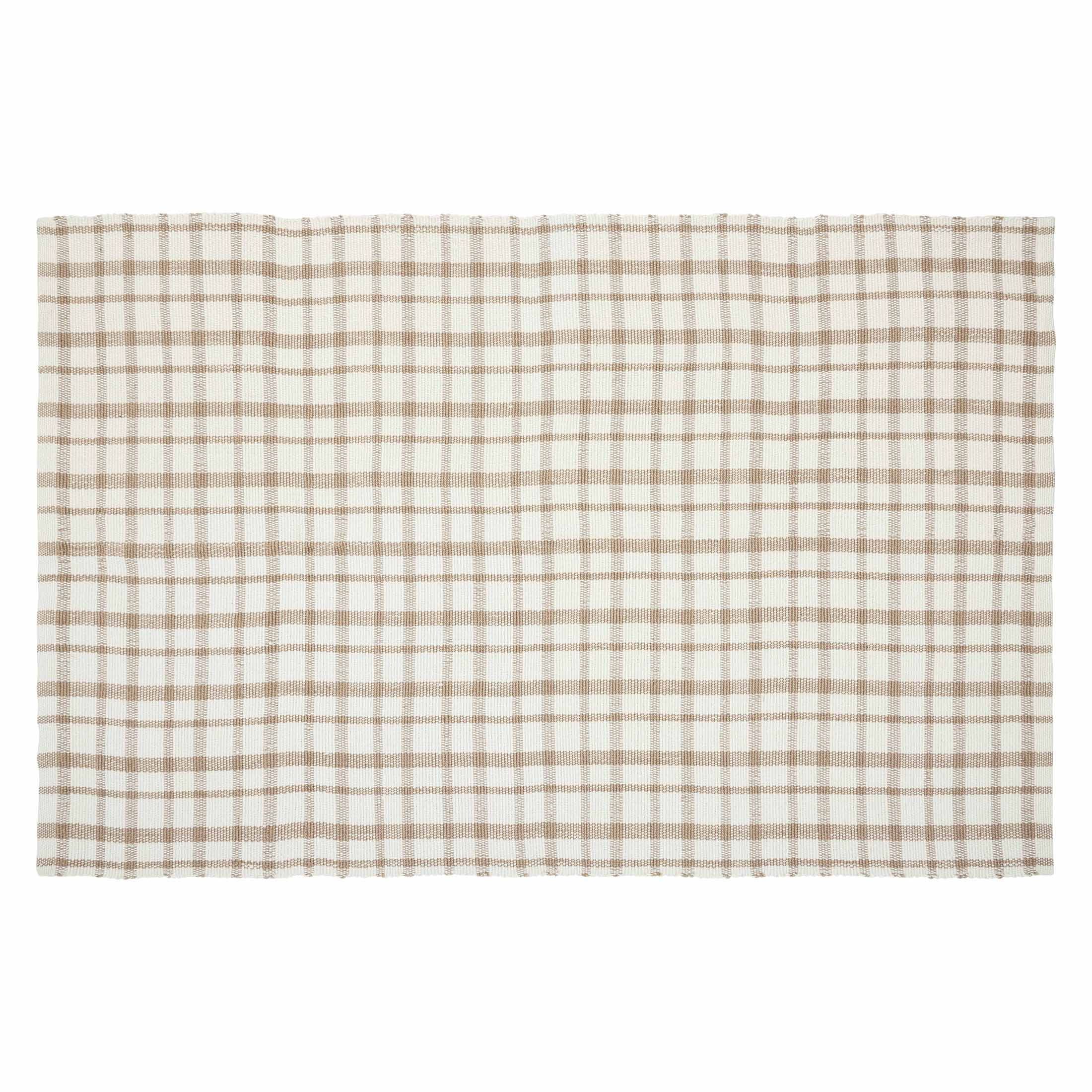 My Texas House Beige Plaid Indoor/Outdoor Layering Rug, 38" x 58" | Walmart (US)