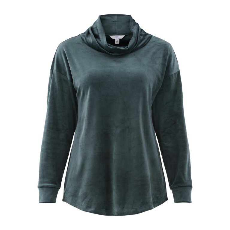 Time and Tru Women's Cozy Cowl Neck Top with Long Sleeves, Sizes XS-XXXL | Walmart (US)