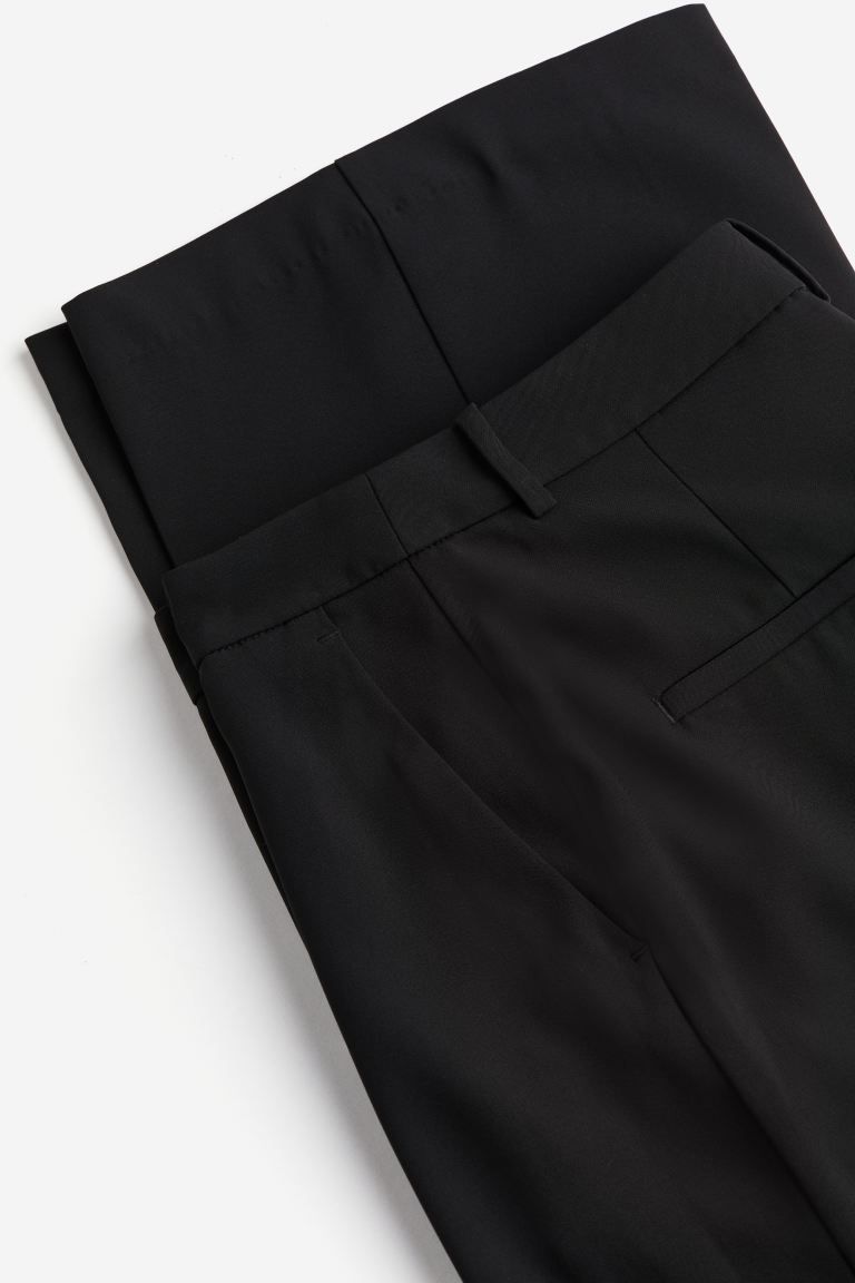 Straight trousers - Black - Ladies | H&M GB | H&M (UK, MY, IN, SG, PH, TW, HK)