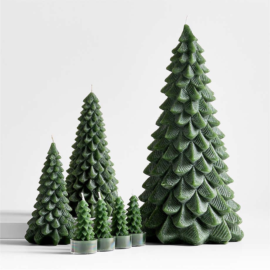 13" Green Pine Tree Candle + Reviews | Crate & Barrel | Crate & Barrel