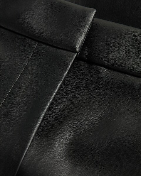 Super High Waisted Pleated Faux Leather Shorts | Express