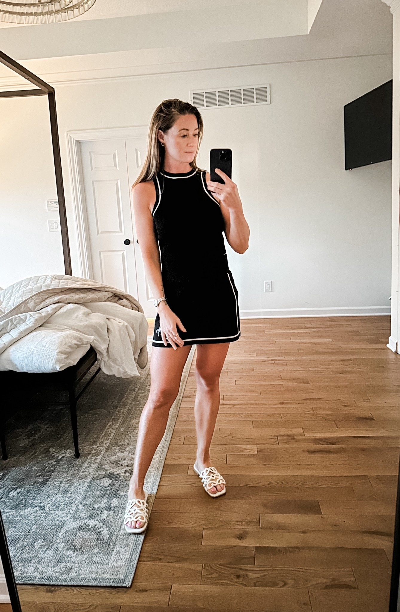 Guyyyyyysssss you’ve seen the pants version of this set but it was finally warm enough for the skirt set and I can’t even tell you how happy it made me!!! Super flattering and easy to wear. Limited sizes available but I found a few very similar outfits I will link! We shall call it “quiet luxury meets tennis club” except at bargain prices 👏🏼 

#LTKgrwm #LTKmomlife #LTKdayinmylife