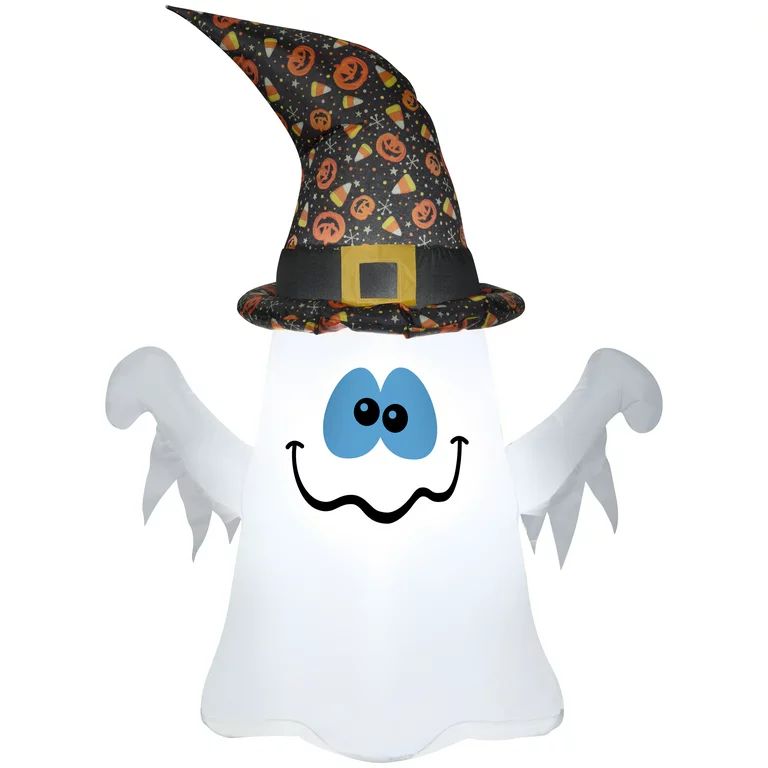 Airblown Inflatables Ghost with Witch Hat, 4' - Walmart.com | Walmart (US)