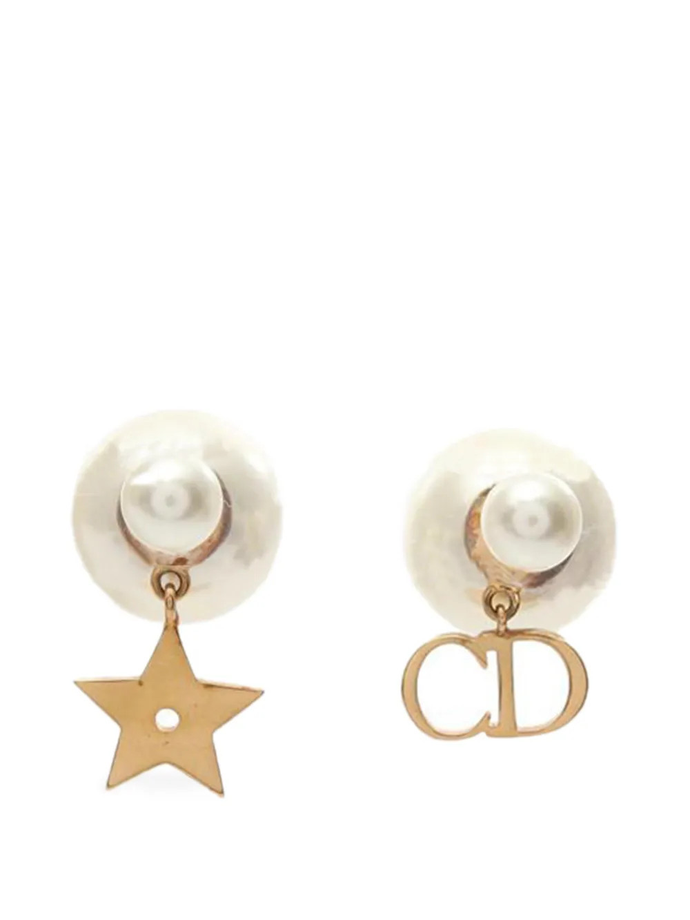 Christian Dior Pre-Owned 2010s CD faux-pearl earrings - Gold | Farfetch Global