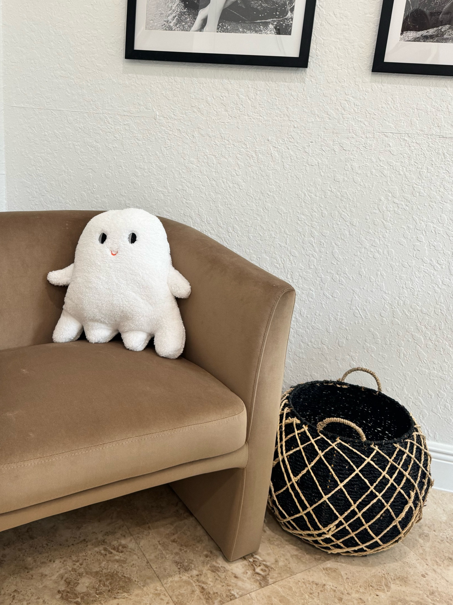 my boo 👻 $10 target find, cute and soft and a few colors too. Velvet chair and baskets linked too 

#LTKHome #LTKSeasonal #LTKFamily