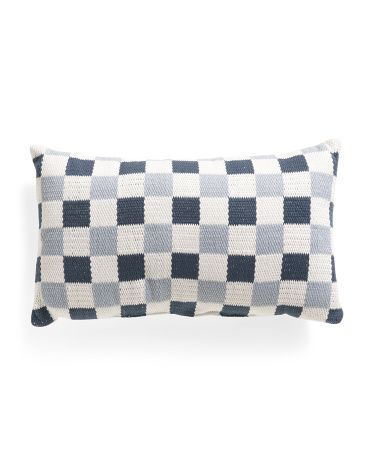 14x24 Outdoor Handwoven Checkered Pillow | TJ Maxx