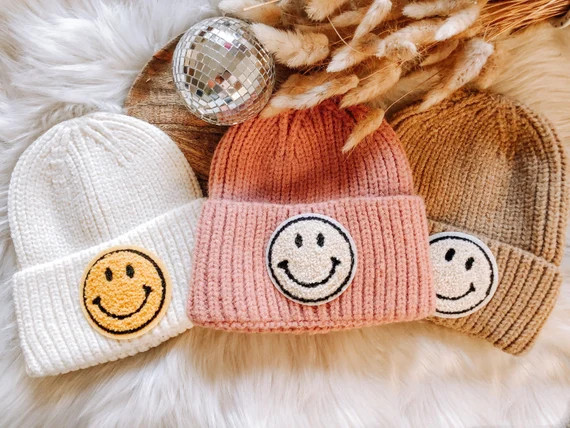 Smiley Face Beanies | Etsy | Etsy (US)
