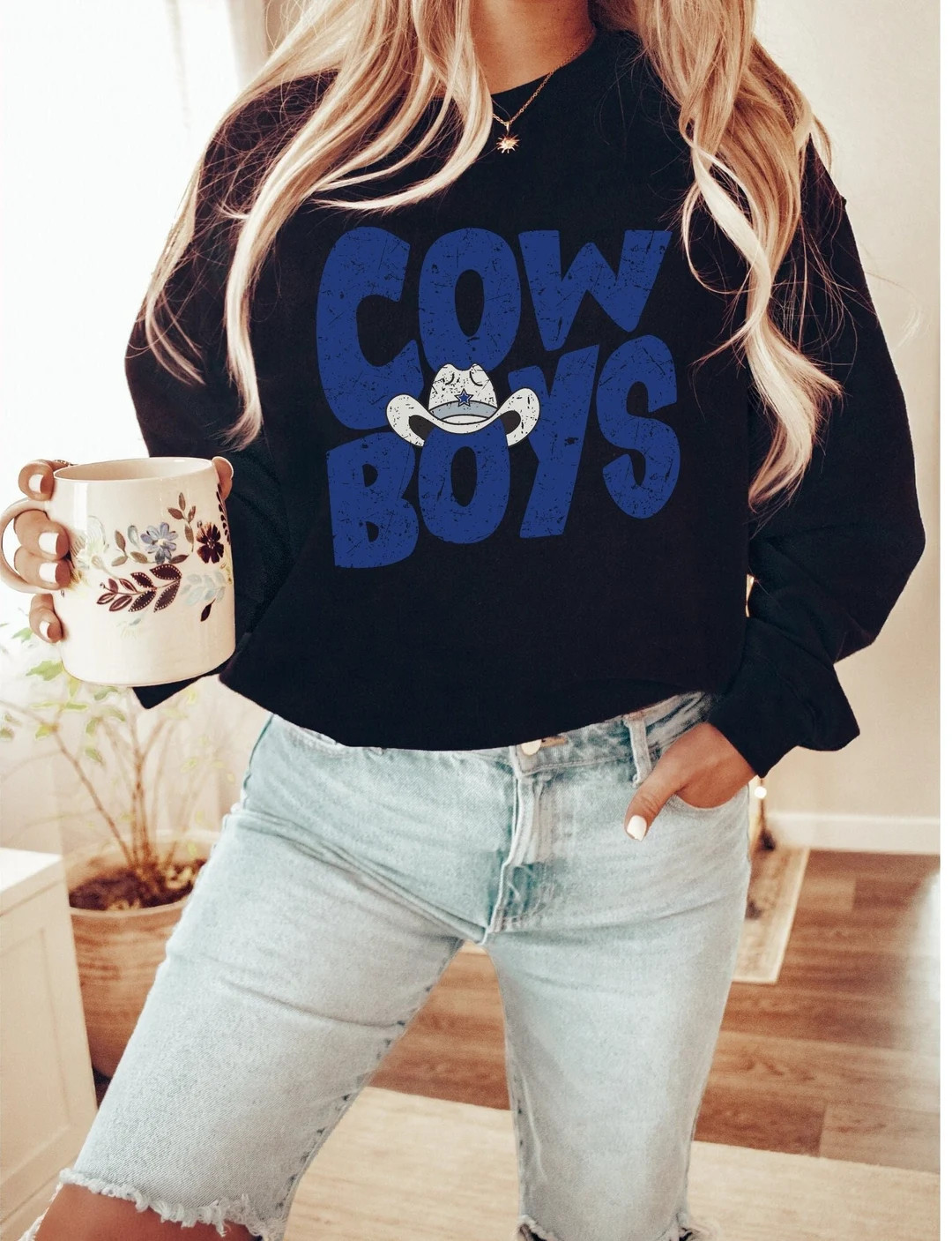 Cowboys Sweatshirt Cowboys Gift Tailgate Clothes Dallas - Etsy | Etsy (US)