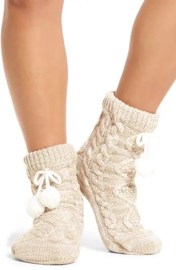 Women's Ugg Fleece Lined Socks, Size One Size - Beige | Nordstrom