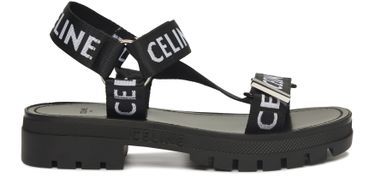 Celine leo strappy sandal in textile with "Celine" jacquard - CELINE | 24S (APAC/EU)