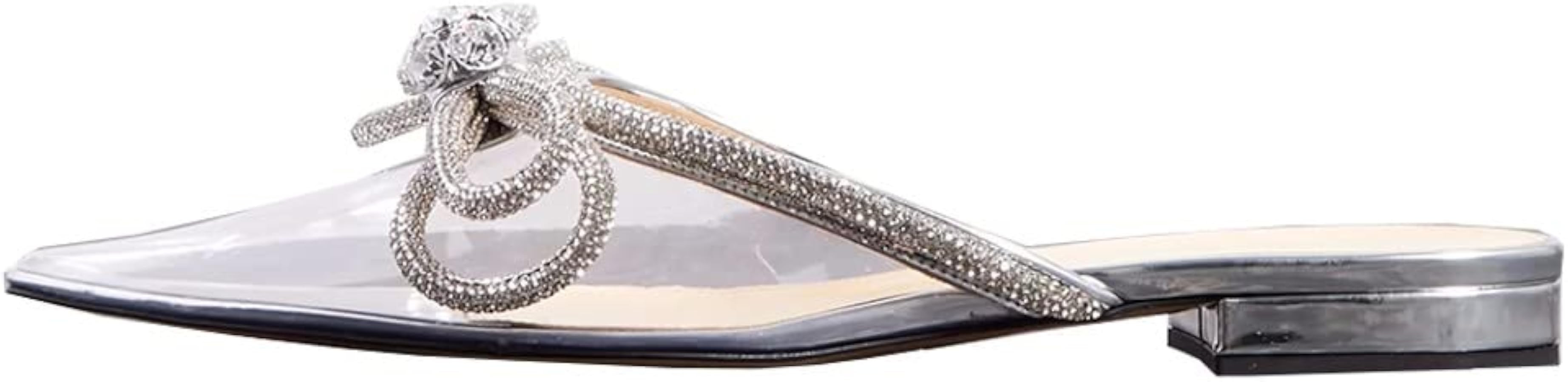 Divanne Women's Flat Mules, Pointed Toe Backless Loafer Shoes Rhinestone Bowknot Slip on Mule Sli... | Amazon (US)
