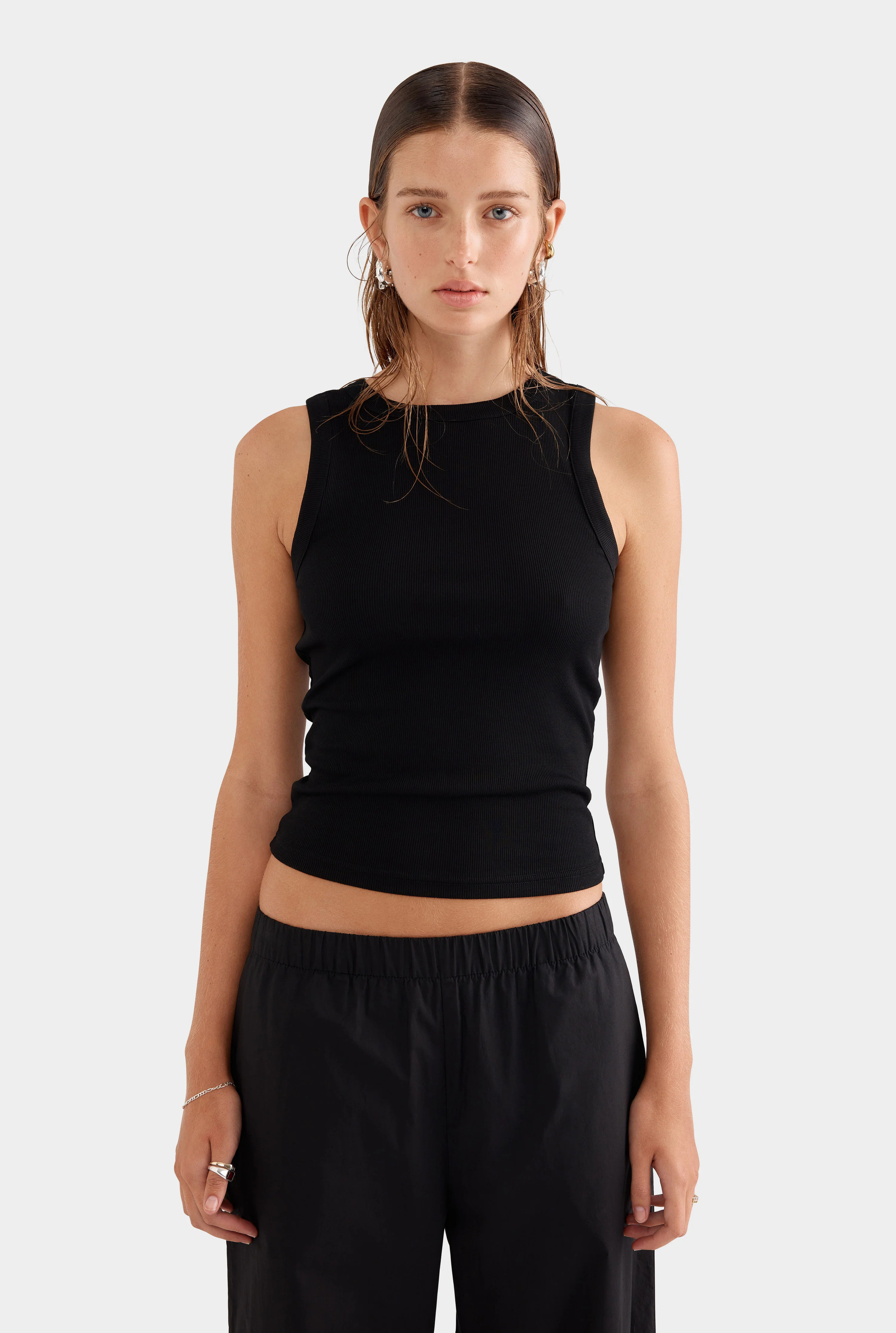 Crew Neck Jersey Rib Tank | Venroy AU