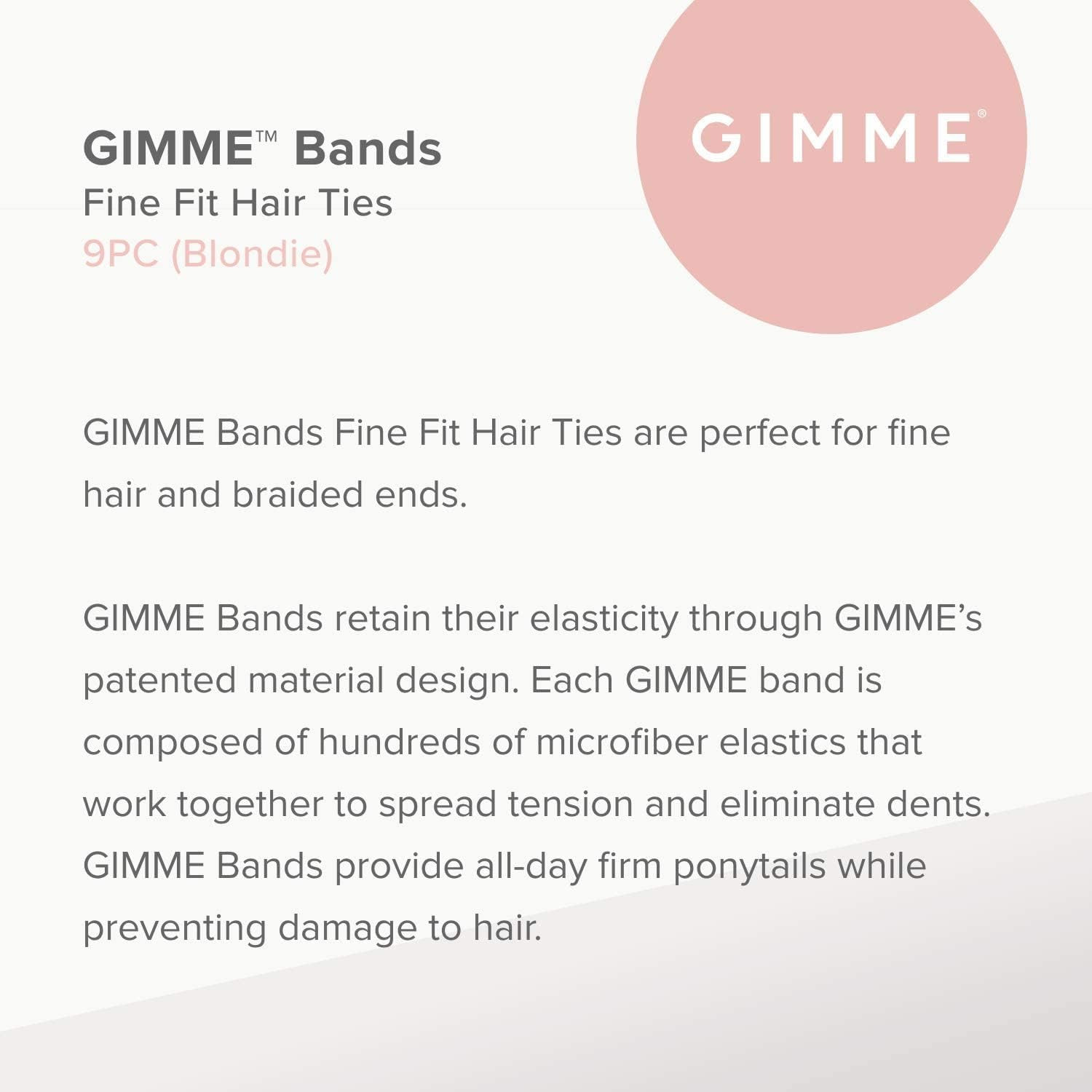 GIMME Bands Fine Hair Ties | No Break Microfiber Fine Hair Elastics | A Firm Yet Gentle All Day H... | Amazon (US)