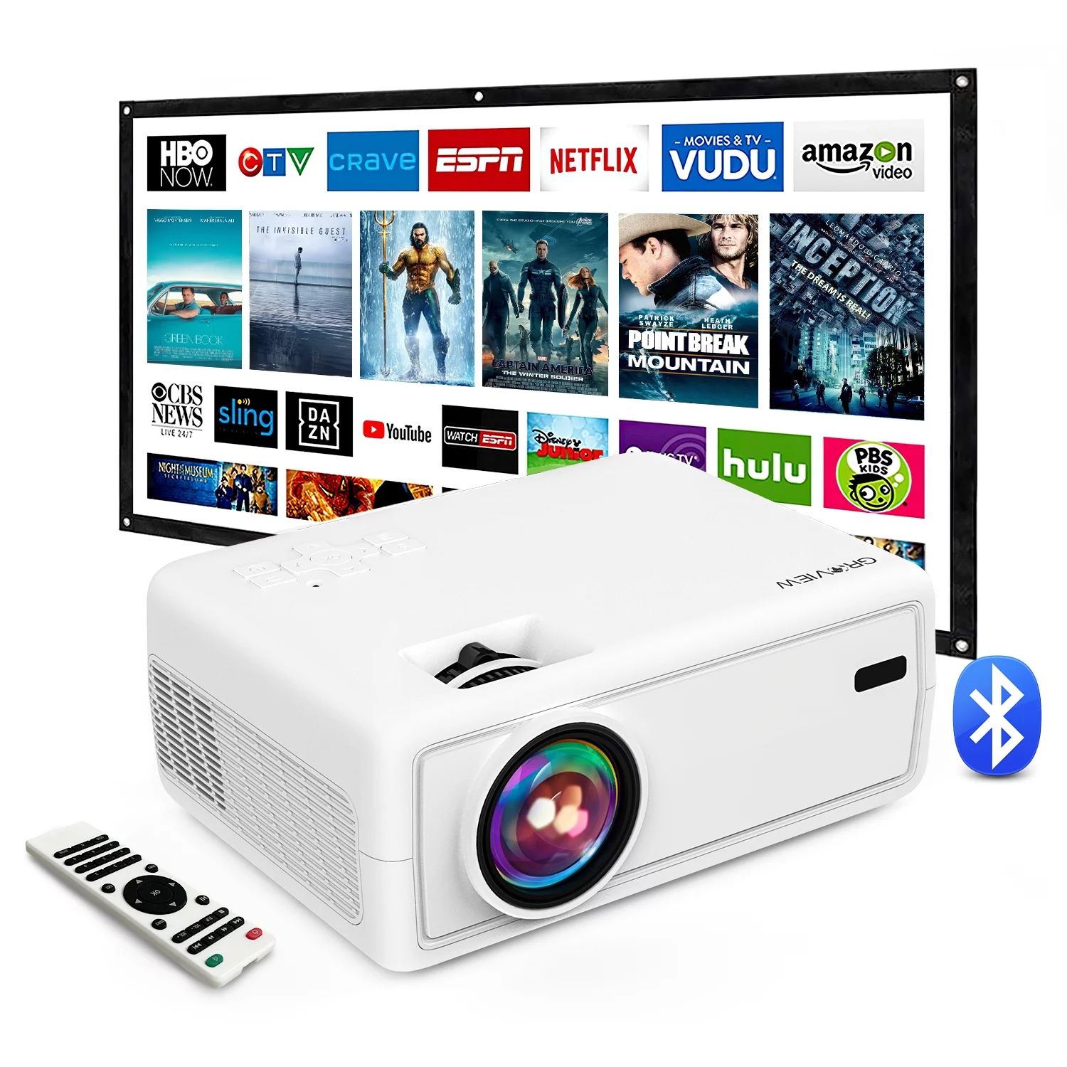 GROVIEW Mini Projector, 1080P HD and 240" LCD Display Supported Portable Projector, Movie Project... | Walmart (US)