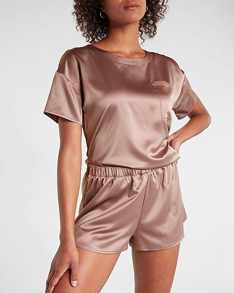 Satin Side Slit Pajama Shorts | Express