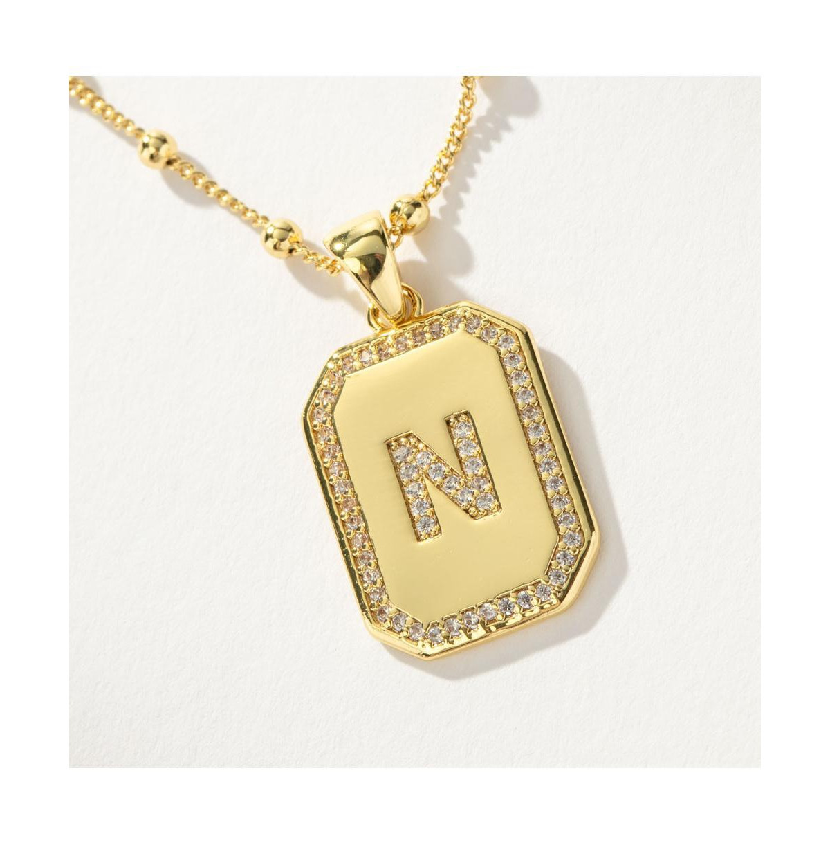 Uncommon James 14k Gold-Plated Cubic Zirconia Sur 2.0 Initial Necklace - Gold n | Macy's