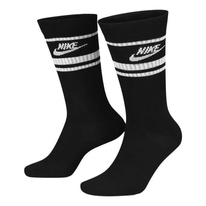 Nike Sportswear Essential Sock 3 Pack 'Black White' DX5089-010 | KICKS CREW