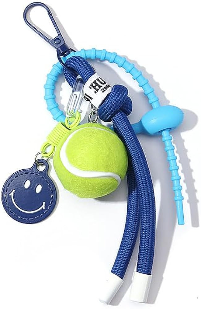 JOEY'S CHOICE Colorful Smiley Face Tennis Keychain,Bag Pendant,Sports Charm,Youth Fashion,Gifts f... | Amazon (US)
