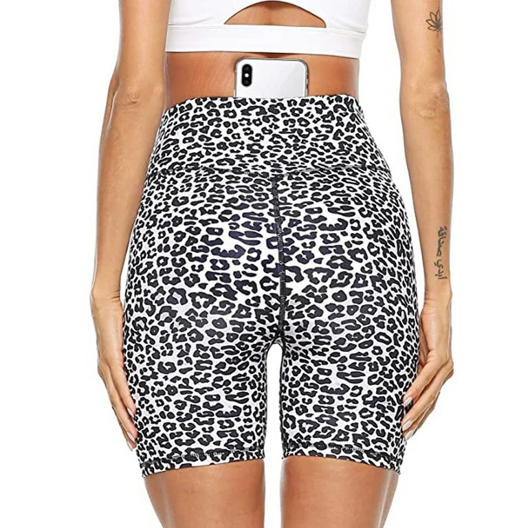 New Women's High Waist Workout Sport Biker Shorts Leopard Camo Snakeskin Tummy Control Butt Lift ... | Walmart (US)