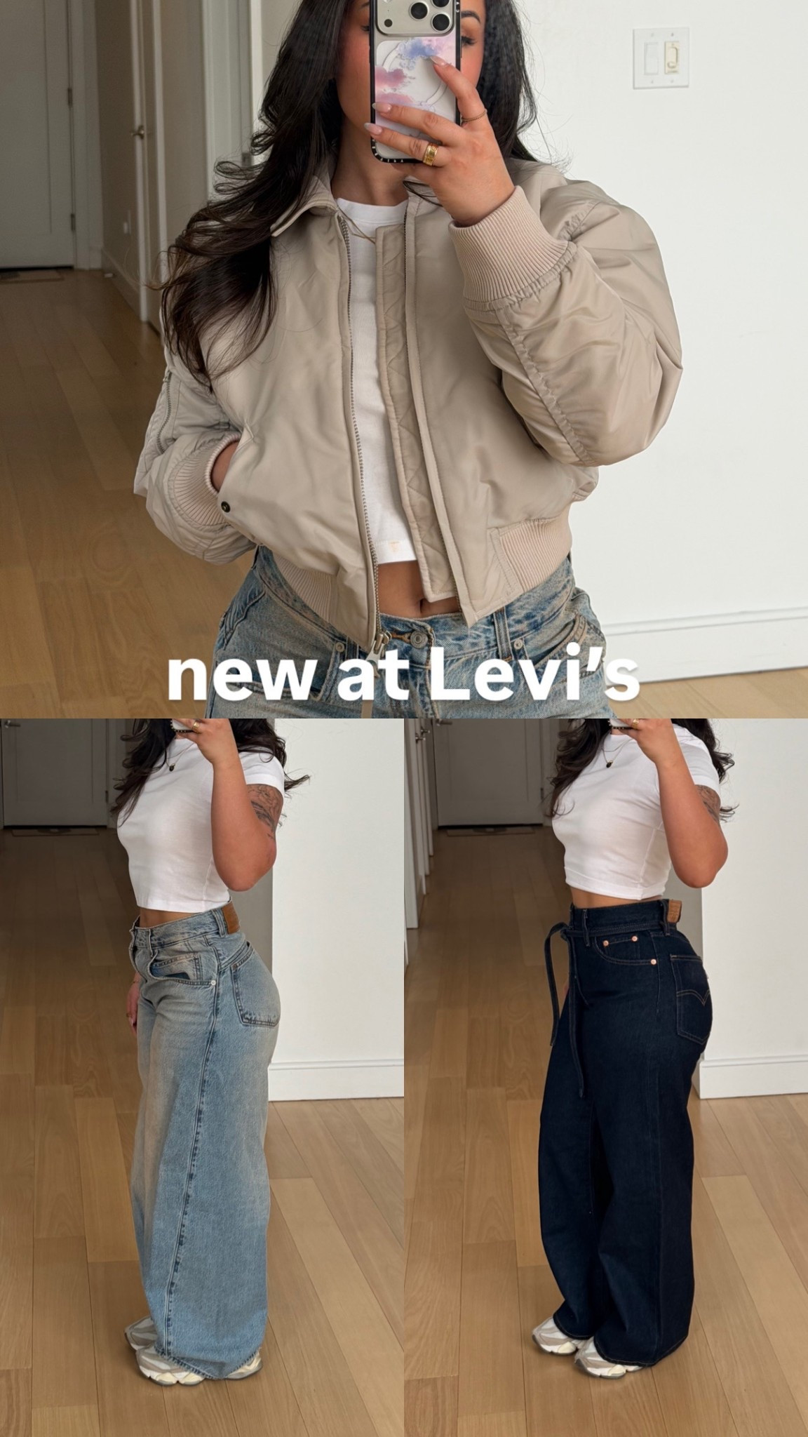 If I love the jeans I’m gonna make them WORK!!!! everything I’m wearing is from @levi’s <3 wearing size S in the tops, 26x29 in the dark blue jeans, and 26x30 in the light blue jeans! #LevisLTKPartner