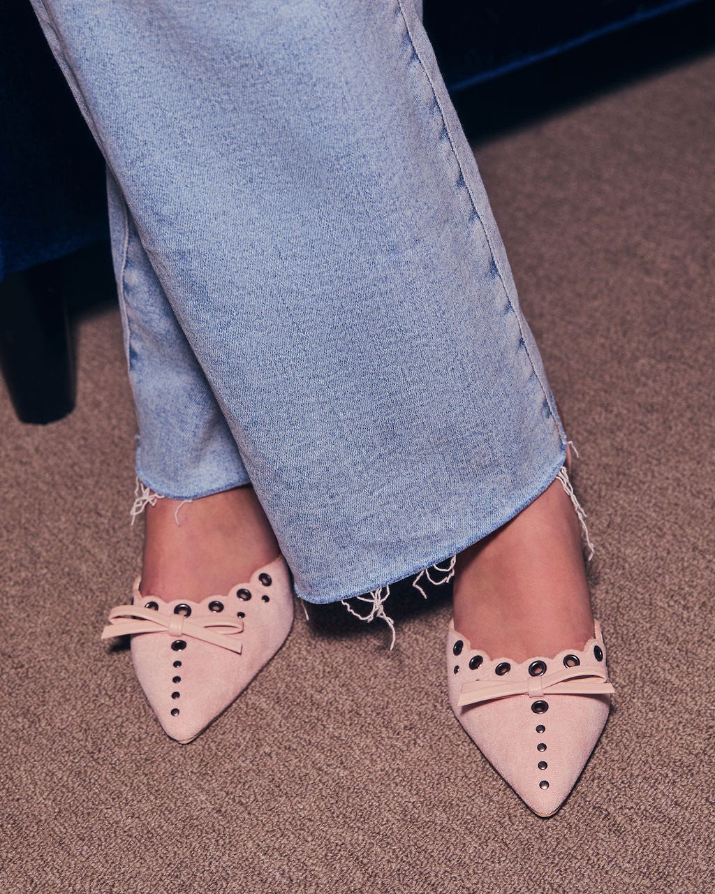 Mara Grommet and Bow Pointed Toe Mules | VICI