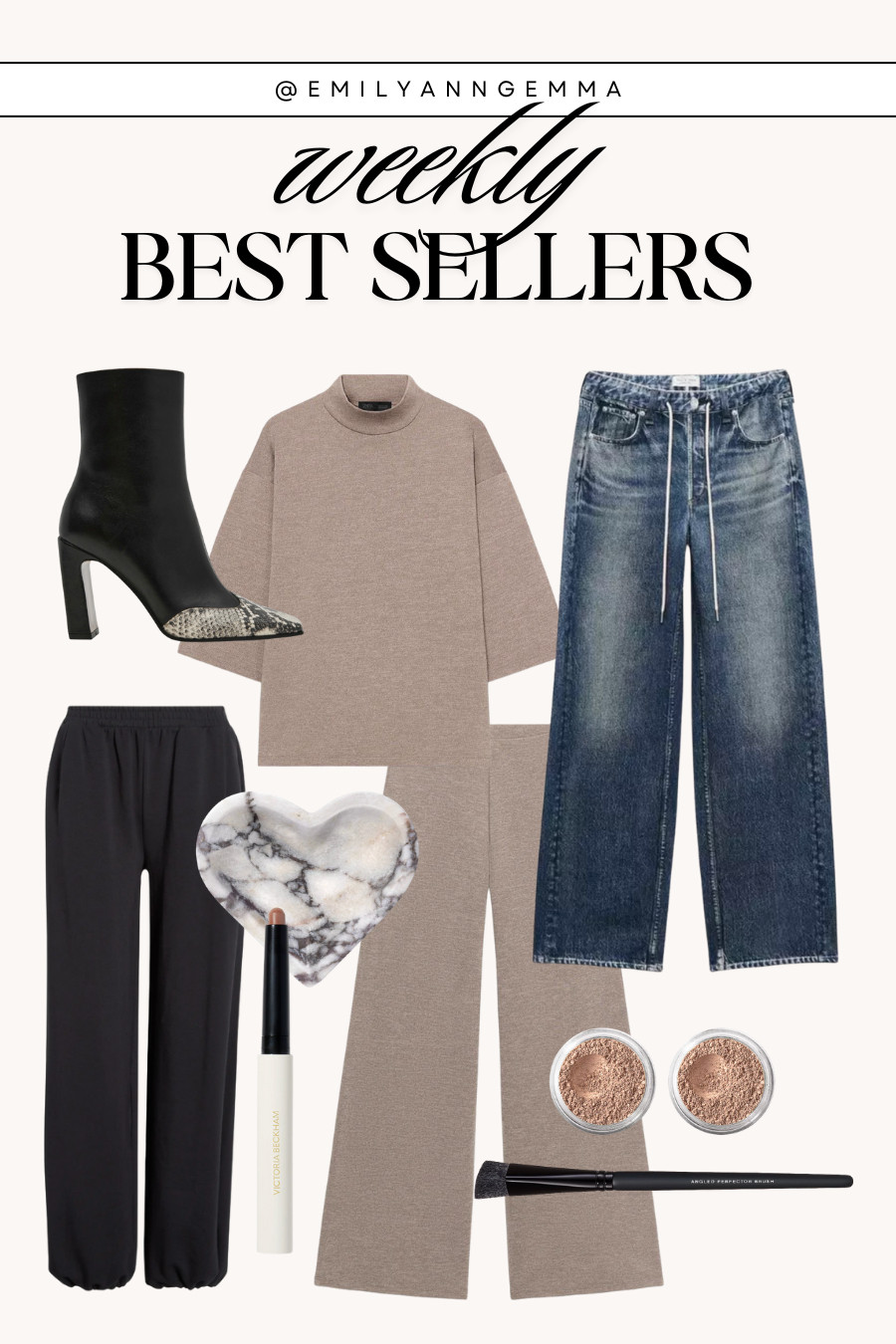 Weekly best sellers: Miramar jeans, Nordstrom black sweatpants, Zara lounge set, Target heart tray, Victoria Beckham stylus, bareMinerals concealer, and more! 

 #LTKFindsUnder50 #LTKFindsUnder100