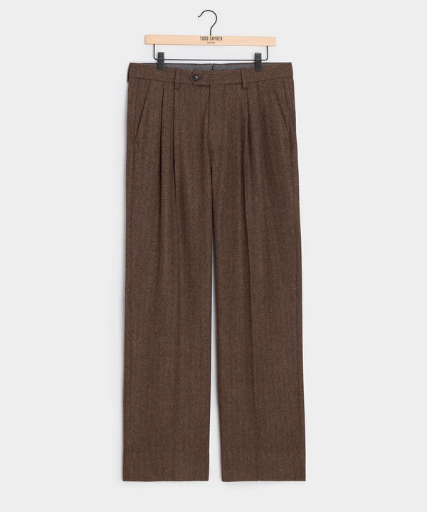 Italian Flannel Herringbone Wythe Trouser | Todd Snyder