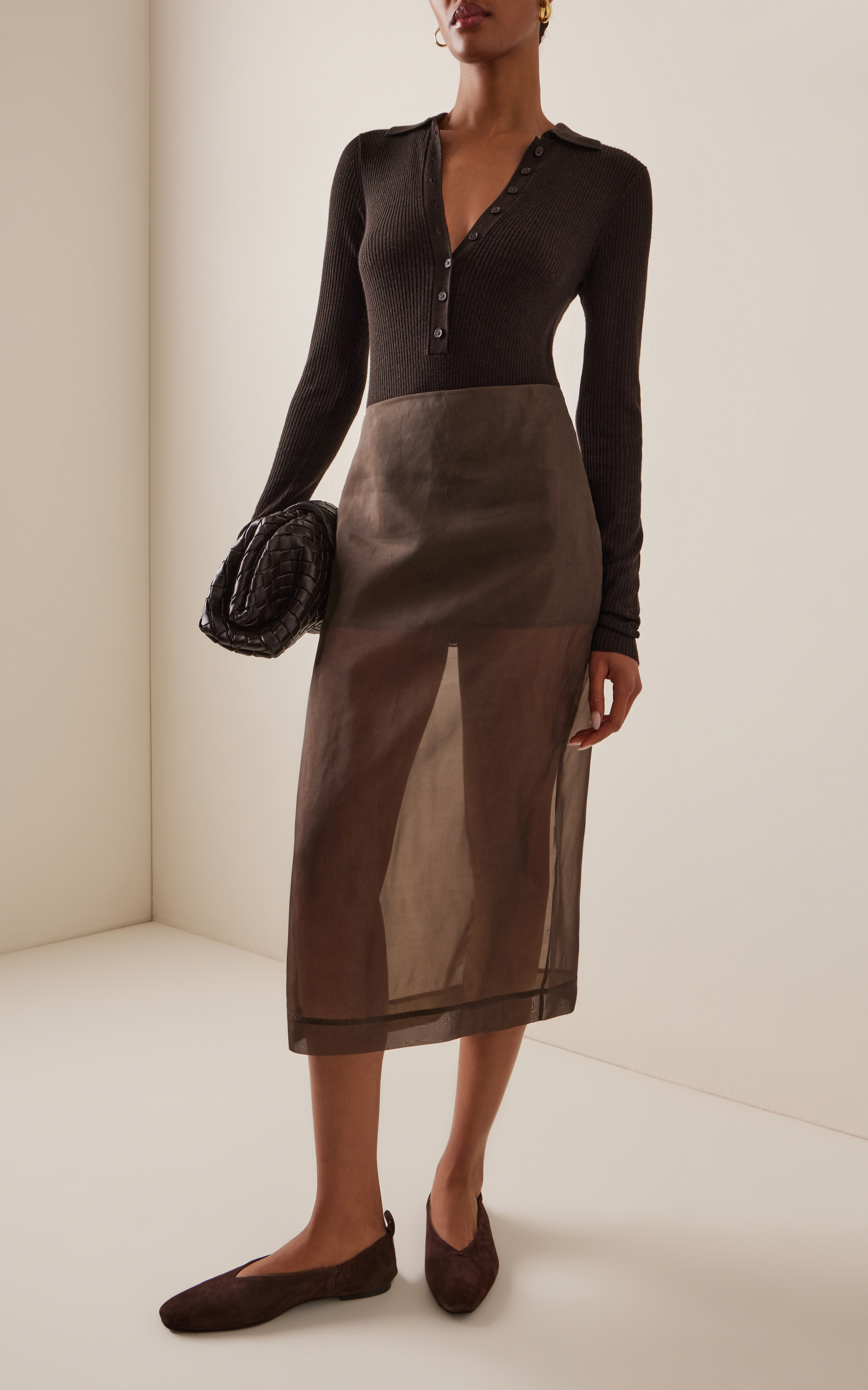 Peri Sheer Silk-Blend Midi Skirt | Moda Operandi (Global)