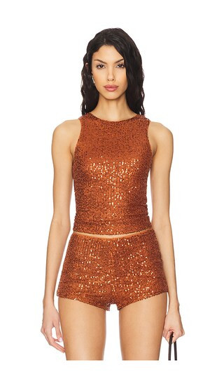 superdown Maja Top in Rust. - size M | Revolve Clothing (Global)