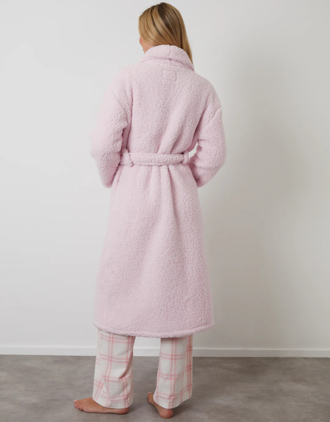 Pink Borg Dressing Gown | Threadbare