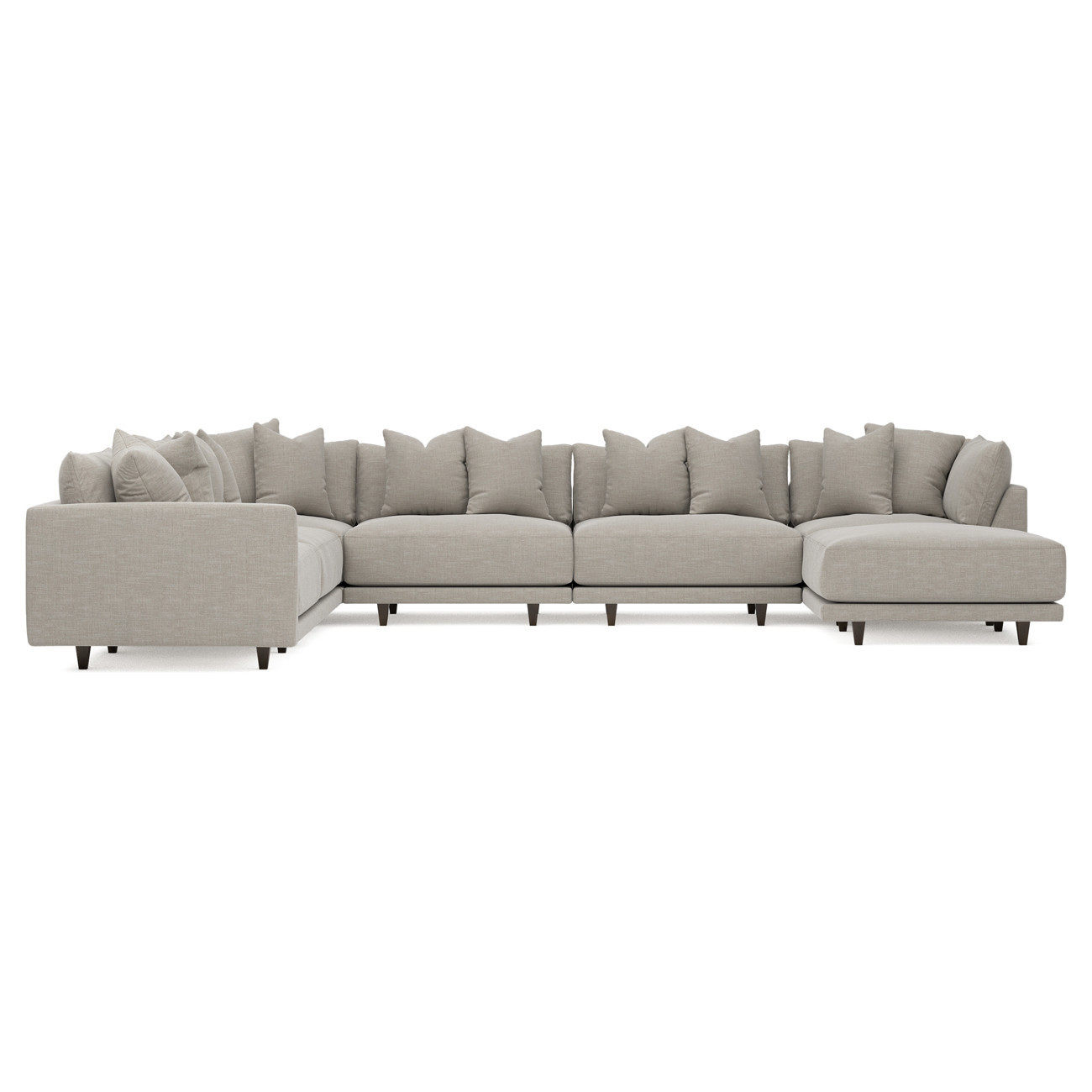 Toulouse Dove Performance Modular 7-Piece Corner Sectional With Ottoman - Right End - 166 | Kathy Kuo Home