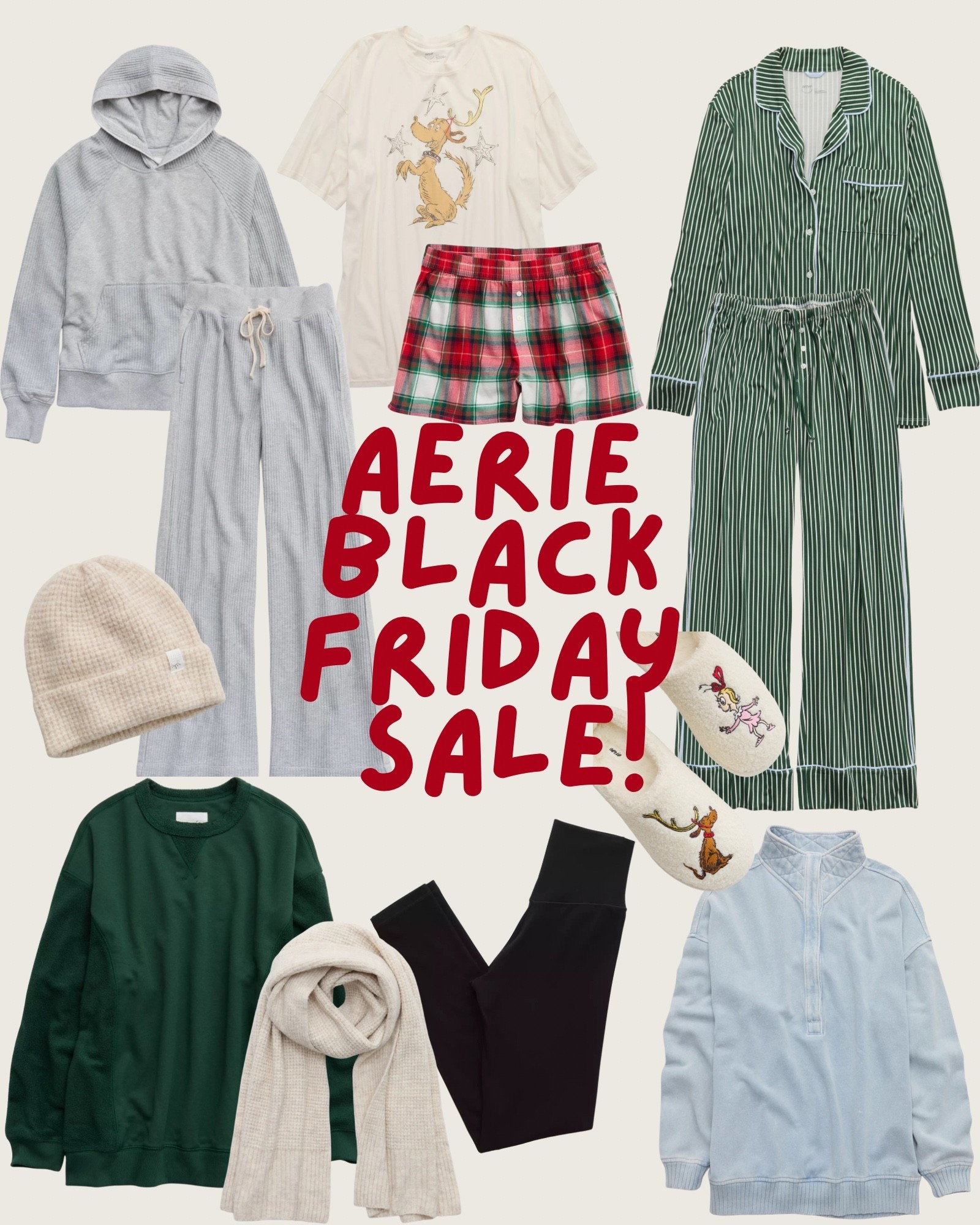 Black Friday sale at aerie picks! These are so cute and guarantee you wear them past the holidays! 🤩

Cozy outfits
Aerie 
Matching set 
Christmas pjs 
Sweatshirts
Snap fleece 
Scarf 
Cindy Lou who 

#LTKGiftGuide #LTKHoliday #LTKCyberWeek